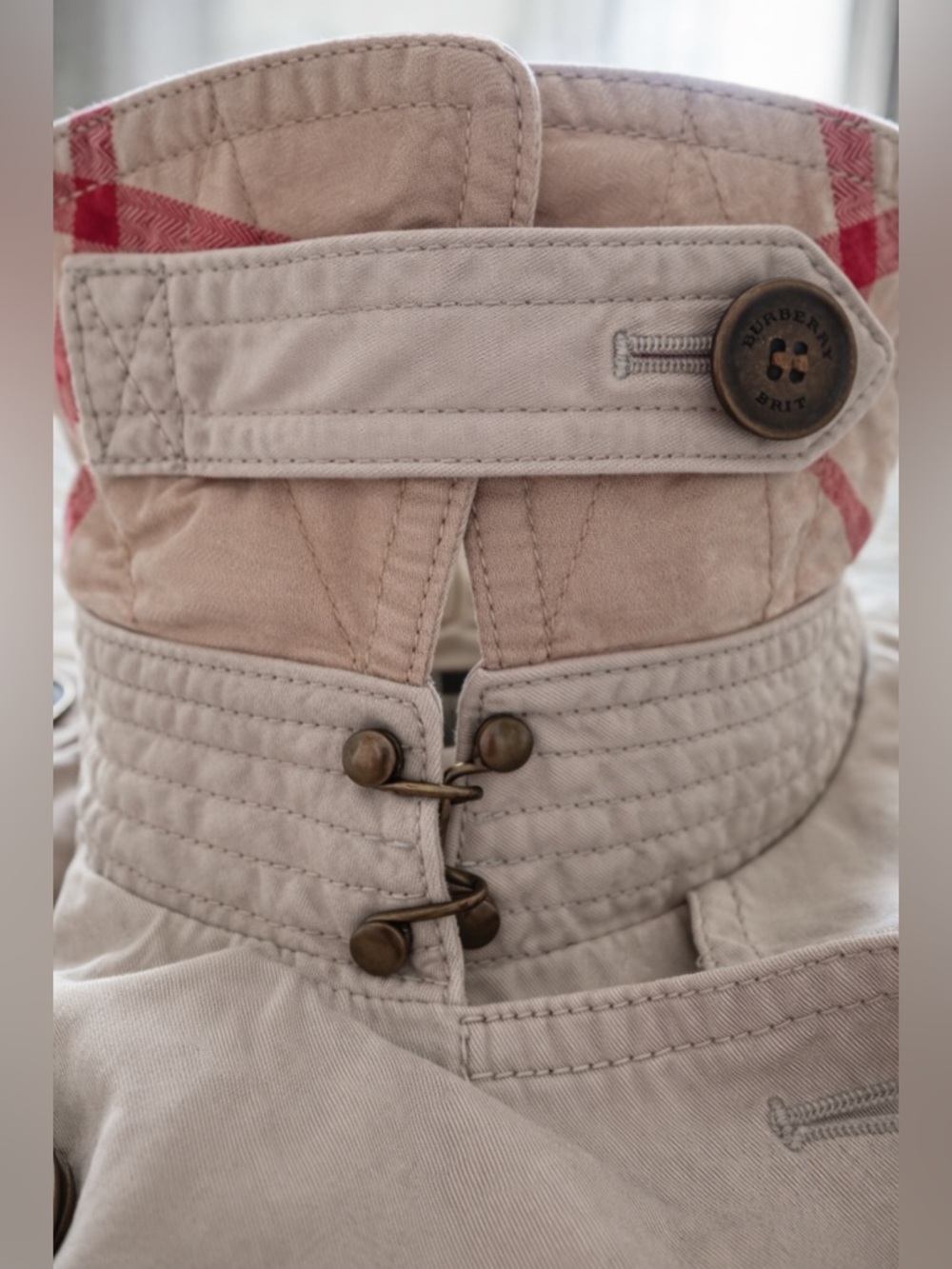 Burberry Brit Trench Coat Beige Nova Check Lined Belted US 14 UK 16 - Picture 13 of 17